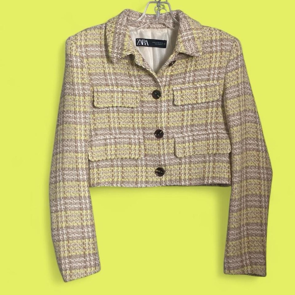 Zara Tweed Cropped Blazer